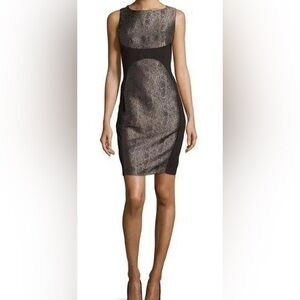 Laundry By Shelli Segal Black Silver Snakeskin Sleeveless Dress Women’s Size 12